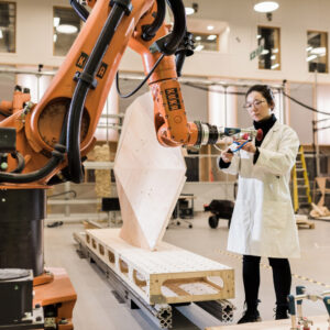 Photo of someone in a robotics lab