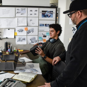Photos of students in a classroom