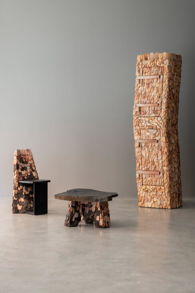 Wavy wooden furniture