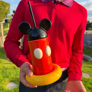 Man holding Disney tumbler