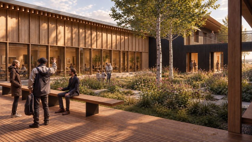 Render of Dvir housing for Ukrainians by Office for Future