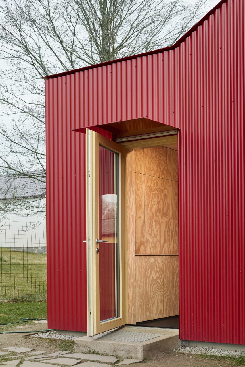 House with a Red Addition by Facha Architekti
