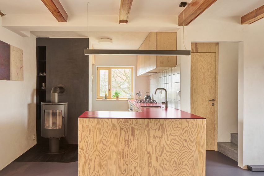 House with a Red Addition by Facha Architekti