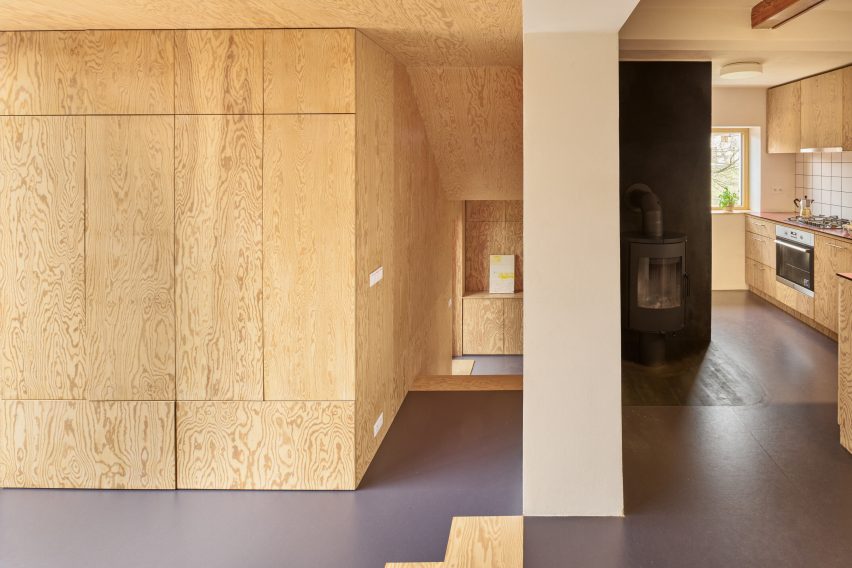 House with a Red Addition by Facha Architekti