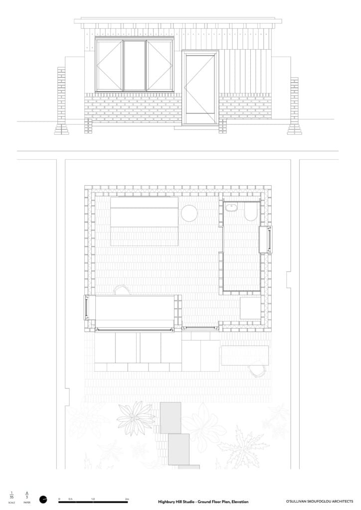 Drawings of Garden studio by O'Sullivan Skoufoglou
