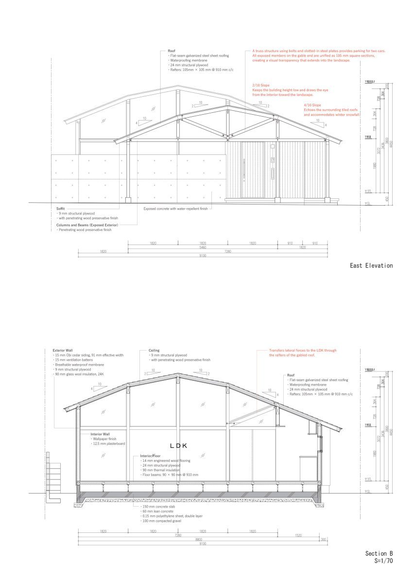 Sections of House in Yakami by Enter-Archi