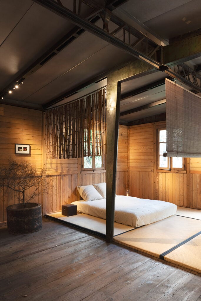 Japanese-style interior with tatami mats