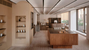 Interior of Chinese tea store