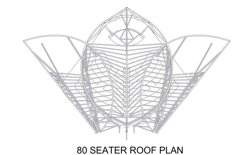 80-seat classroom roof plan at Maestro Ilaiyaraaja Centre for Music by Ekarth Studio