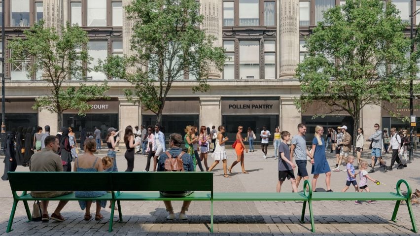 Render of Oxford Street pedestrianised by East