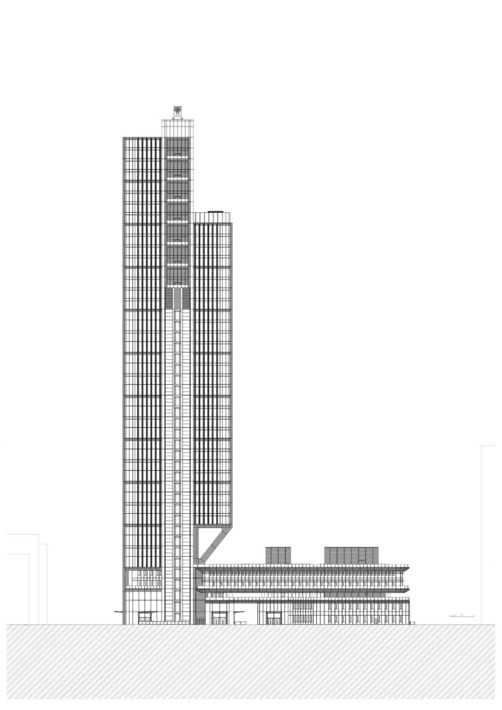 South elevation of Hetao Alpha by RSHP