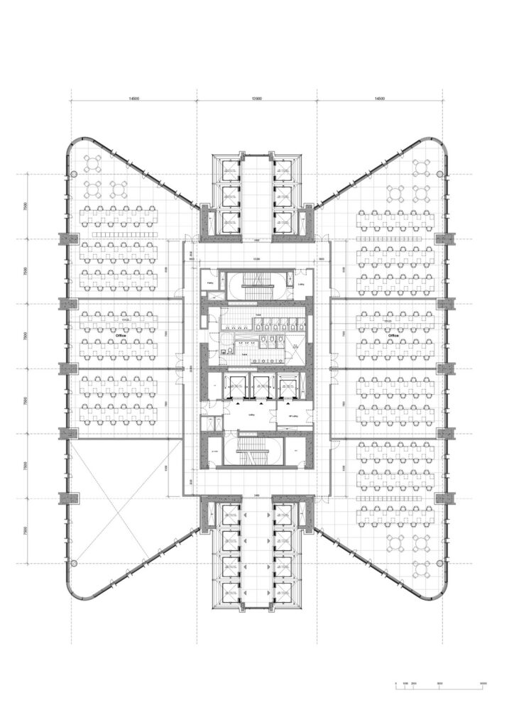 Typical floor plan of Hetao Alpha by RSHP