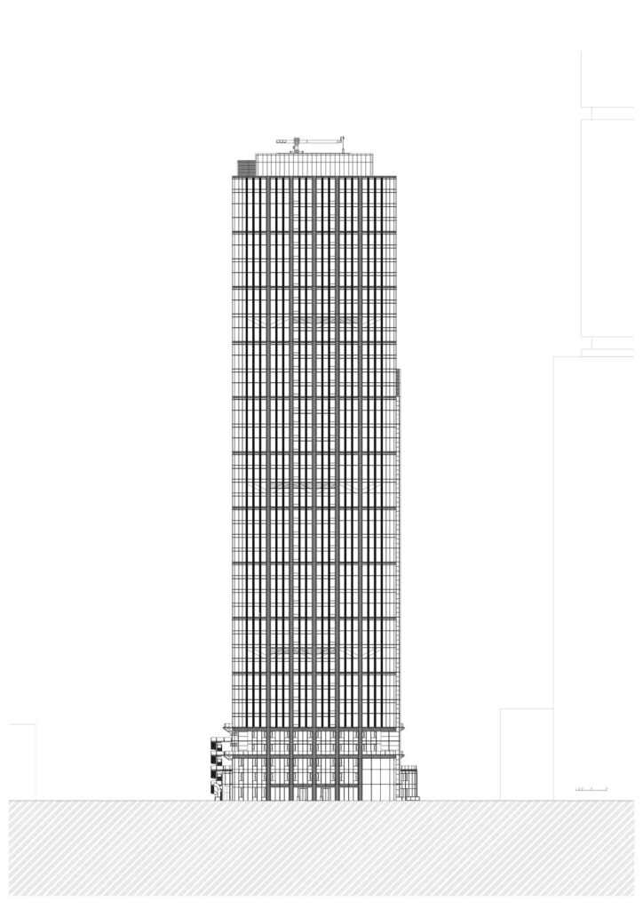 West elevation of Hetao Alpha by RSHP