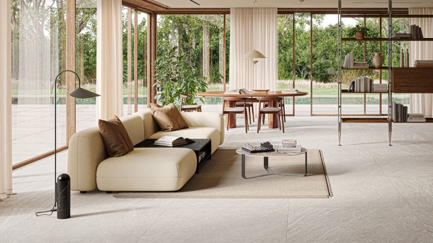 Saxum tiles in living room