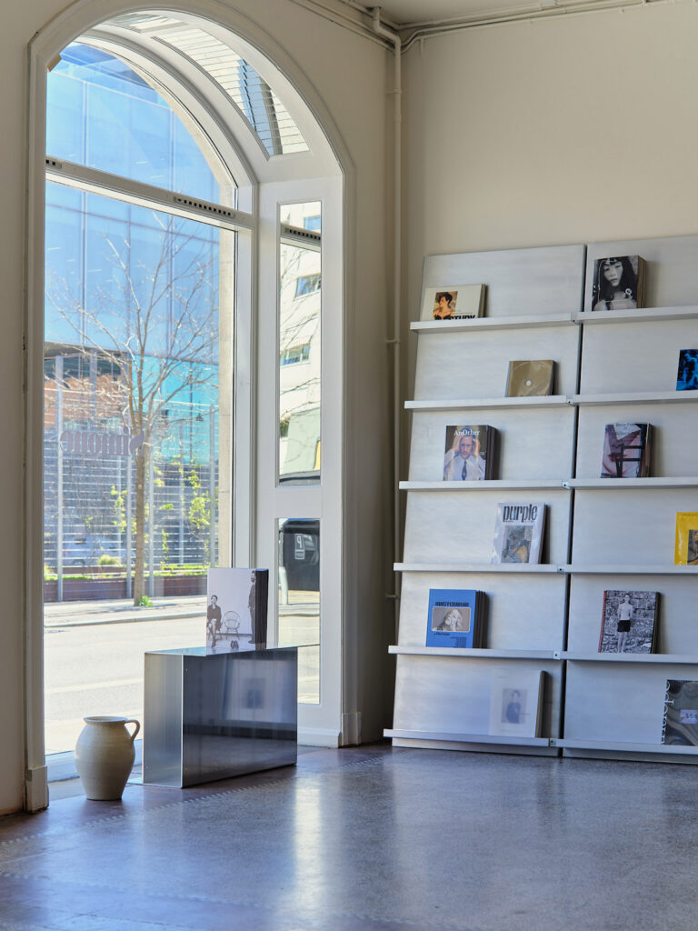 Aluminium shelves by Kasper Kyster in Simone Book Services