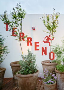 Signage of Terreno Barrio Hotel in Palma by OHLAB