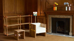 Furniture collection in wood-panelled room