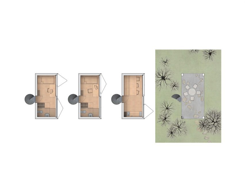 Plans of Wardrobe House by Šépka Architekti
