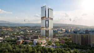 Render of World Trade Center Yerevan in Armenia by Foster + Partners