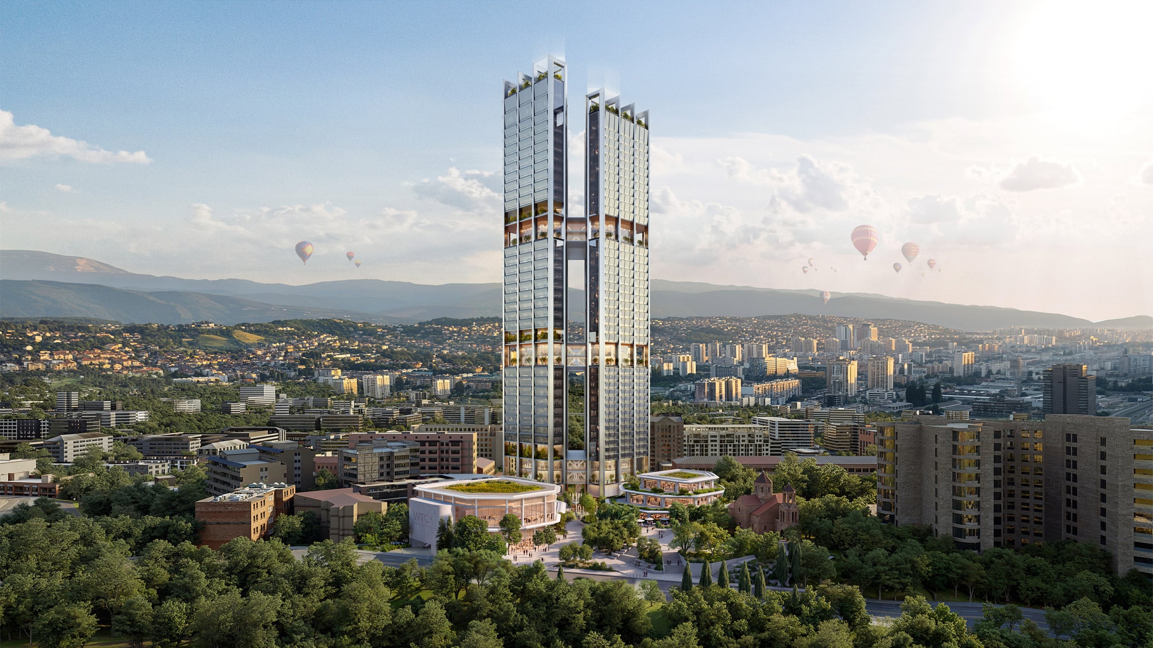 Foster + Partners to Build Iconic Yerevan Skyscrapers with Garden Bridges