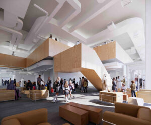 Interior render of Youth Orchestra Abu Dhabi by Frank Gehry